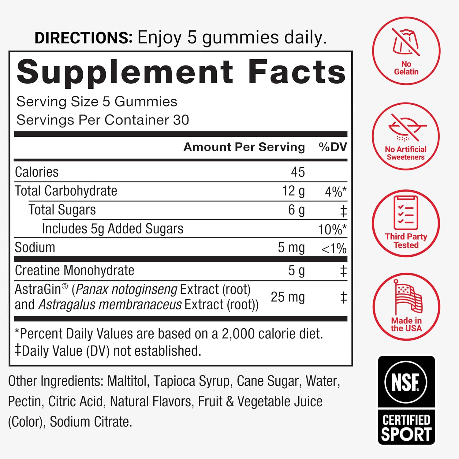GainsPlus Creatine Gummies Daily Boost Delicious, on-the-go creatine to boost strength, speed recovery, and sharpen focus for workouts
